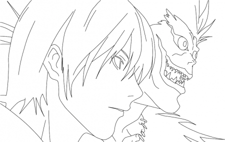 Ryuk and Yagami Light Coloring Pages - Death Note Coloring Pages - Coloring  Pages For Kids And Adults