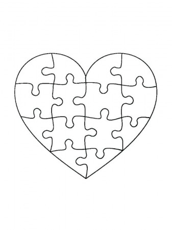 Heart Puzzle Coloring Page - Free Printable Coloring Pages for Kids