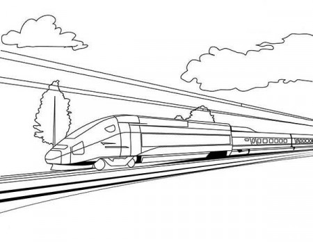 High Speed Train On Sunny Day Coloring Page : Color Luna | Coloring pages, Train  coloring pages, Speed training