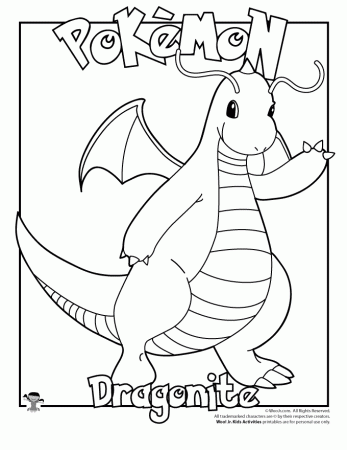 Dragonite Coloring Page | Pokemon coloring pages, Pikachu ...
