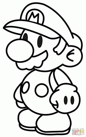 Chibi Mario coloring page | Free ...