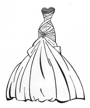 prom dress coloring pictures of dress - Clip Art Library