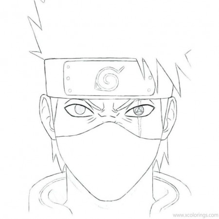 Kakashi with Mask Coloring Pages. in 2023 | Coloring pages, Mask, Kakashi