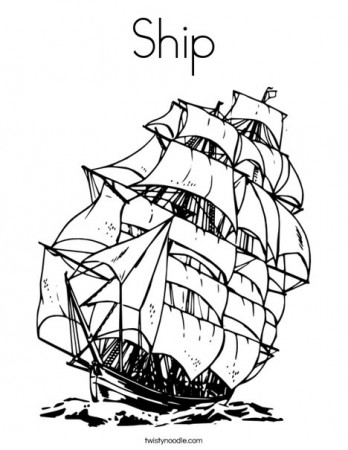 Ship Coloring Page - Twisty Noodle