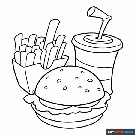 Food Coloring Page | Easy Drawing Guides