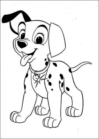 a dalmation puppy smiling coloring page - Free & Printable ...