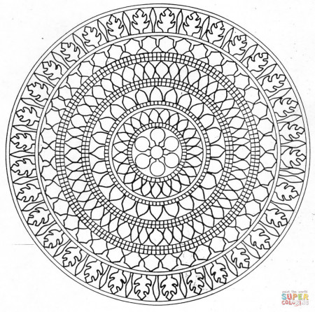 Doodle Mandala coloring page | Free Printable Coloring Pages