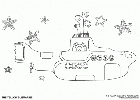Yellow Submarine Colouring Page - Coloring Pages for Kids and for ...