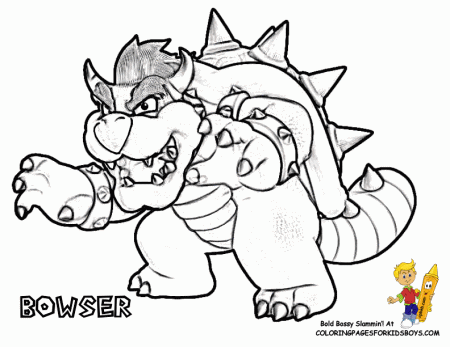 Bowser - Coloring Pages for Kids and for Adults