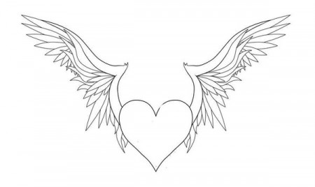 Heart With Wings Coloring Page