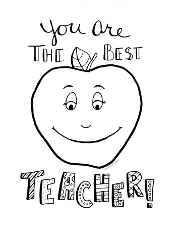 The Best Teacher Teacher Appreciation Coloring Page - Finding Zest