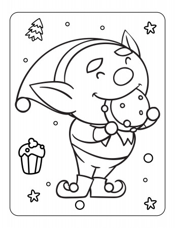 20 Elf Coloring Pages, Christmas Elves: North Pole Christmas