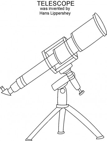 Telescope coloring printable page