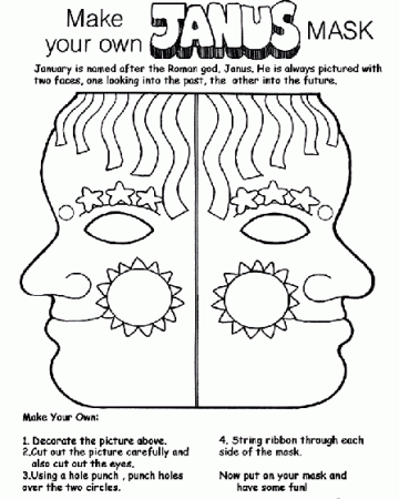 Janus Mask Coloring Page | crayola.com