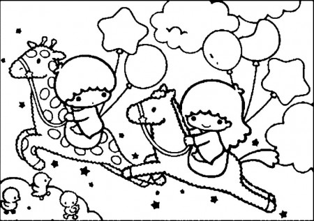 Little Twin Stars 6 Coloring Page - Free Printable Coloring Pages for Kids