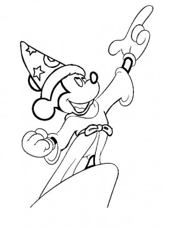 Mickey Mouse Fantasia Coloring Page - Free Printable Coloring Pages for Kids