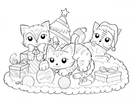 Free printable Christmas cat coloring page. Download it from  https://museprintables.com/download/coloring-page/… | Cat coloring page, Christmas  cats, Kitty coloring