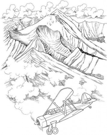 Landscape Coloring Page | Art: Coloring | "Stress Free Coloring ...
