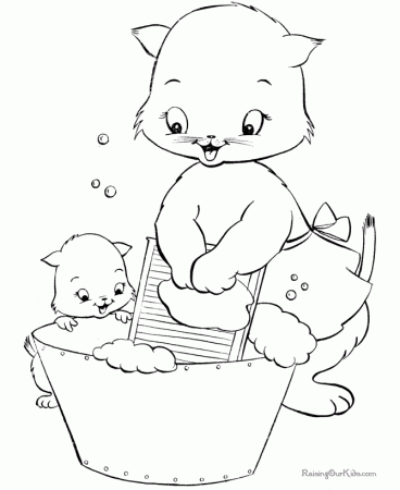 Kitten Coloring Pages 016