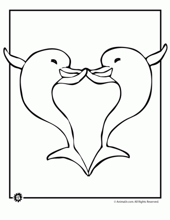 dolphin love Colouring Pages