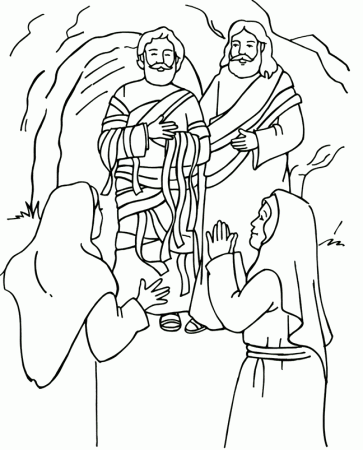 Jesus Raises Lazarus Coloring Page