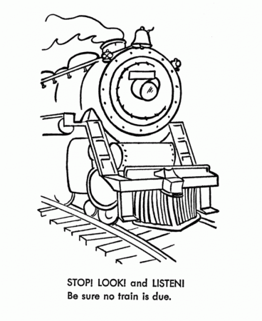Railroad Safety Coloring pages - Stop, Look, and Listen Safety 