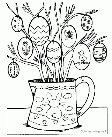 Easter Coloring Pages - Easter Egg Tree
