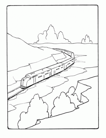 Railroad Coloring pages - Streamlined diesel engine Coloring page 