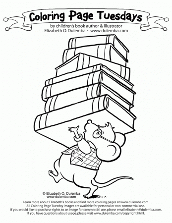 dulemba: Coloring Page Tuesday - Library Mouse
