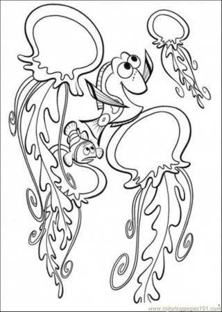 Coloring Pages Playing With Jelly Fish (Cartoons > Finding Nemo 