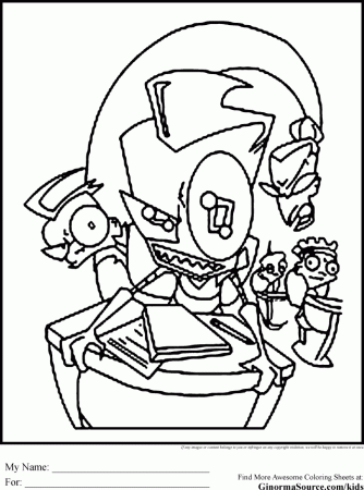 Invader Zim Coloring Pages Classroom GINORMAsource Kids 271418 