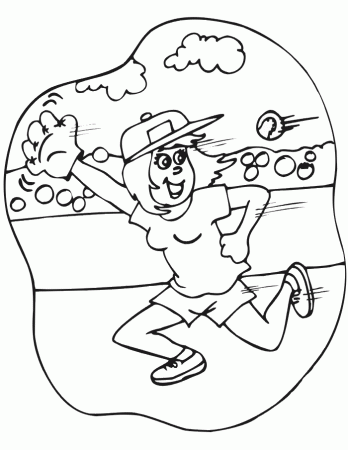 Softball Coloring Pages For Girls