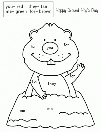 Ground Hogs day Color by sight word .pdf | Ground Hog Day