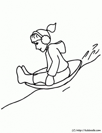 Free Printable Coloring Page – Winter Sports – Sledding