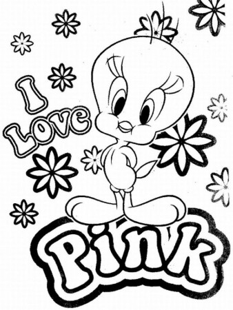 New Tweety Bird Love Pink Coloring Pages | Laptopezine.