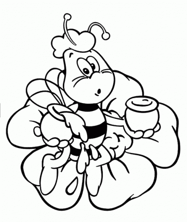 Maya The Bee Coloring Pages For Kids With Honey Printable Free 