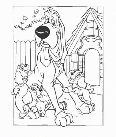 Lady and the Tramp Coloring Pages 9 | Free Printable Coloring 