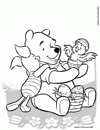 pooh-con-huevos-de-pascua pooh-bear PRINTABLE COLORING PAGES FOR KIDS.