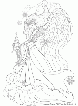 December Angel Coloring Page