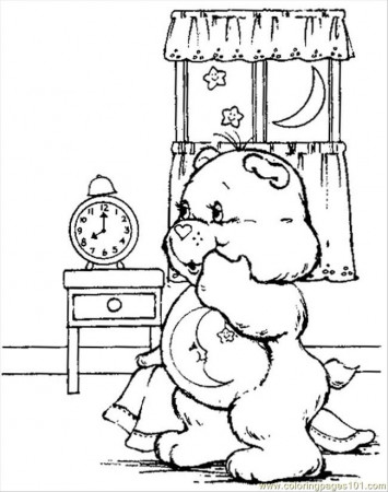 Coloring Pages Bed Time Care Bear (Mammals > Bear) - free 