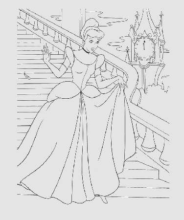 Cinderella Out Of Time Coloring Pages - Cinderella Cartoon 