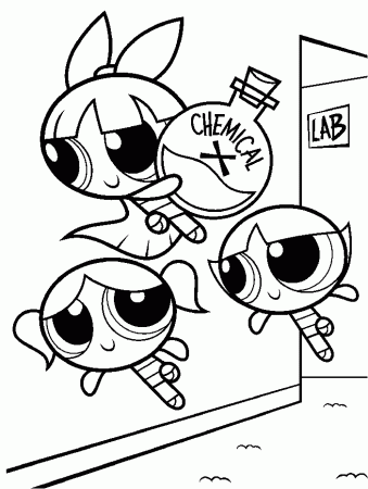 e Power Puff Girls Colouring Pages