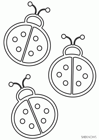 3 ladybugs - Free Printable Coloring Pages