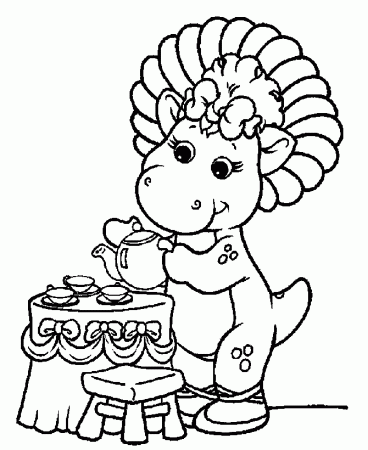 Free Barney coloring book pages 07