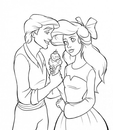 Ariel And Prince Eric - HD Printable Coloring Pages