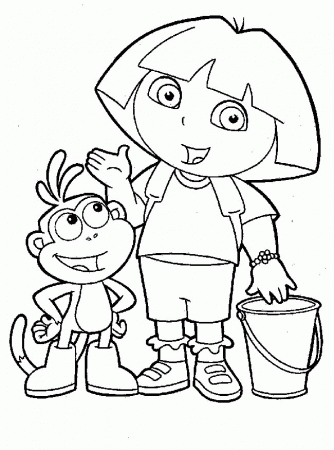 The Bag And Map Dora Coloring For Kids |Dora coloring pages Kids 