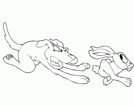 dog and rabbits Colouring Pages (page 3)