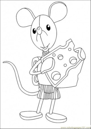 Coloring Pages Noddy Friends Eats Cheese (Cartoons > Noddy) - free 