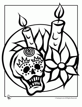 day of the dead masks Colouring Pages (page 2)