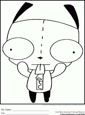 Invader Zim Coloring Pages Free To Print GINORMAsource Kids 147487 
